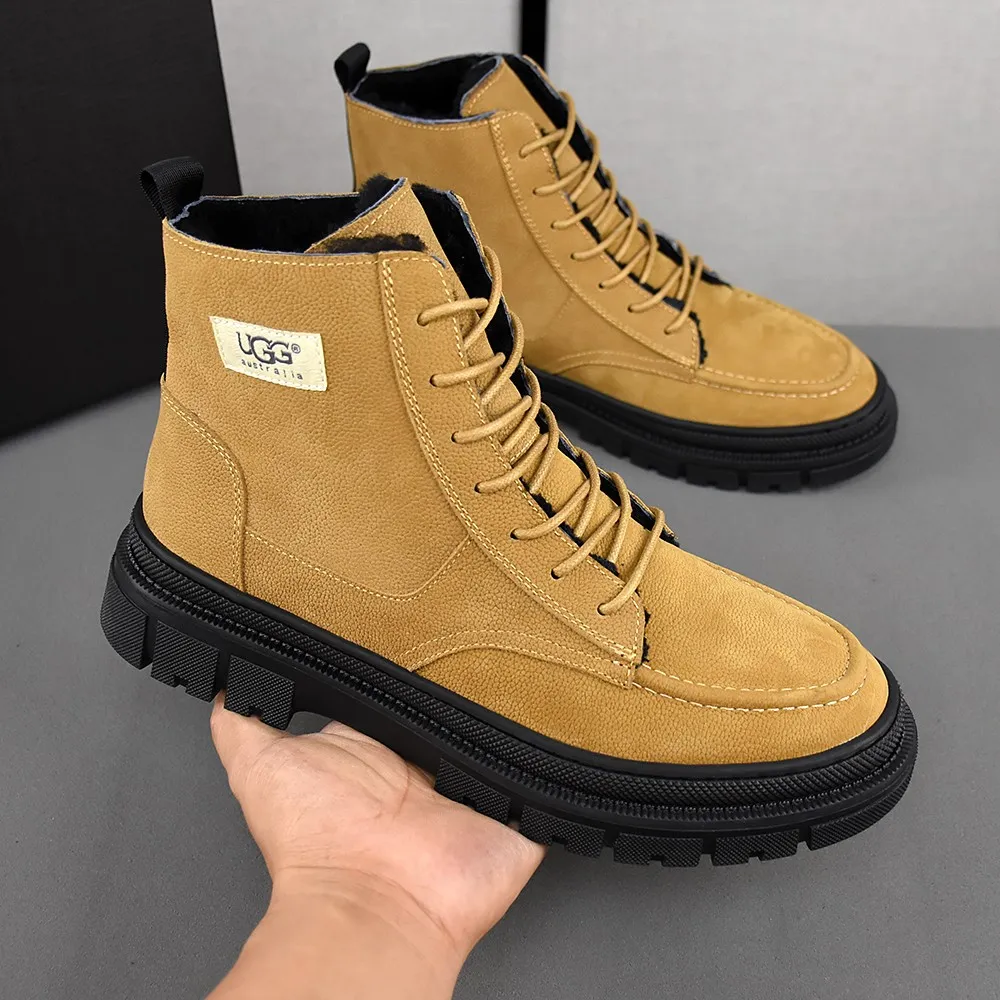 PP520🛜🛜🛜【ugg】The upper is made of waterproof nubuck, real wool lining, and non-slip rubber sole. Warm and comfortable, a must-have in winter! Men's size 38-44 (custom-made size 45 is non-refundable).